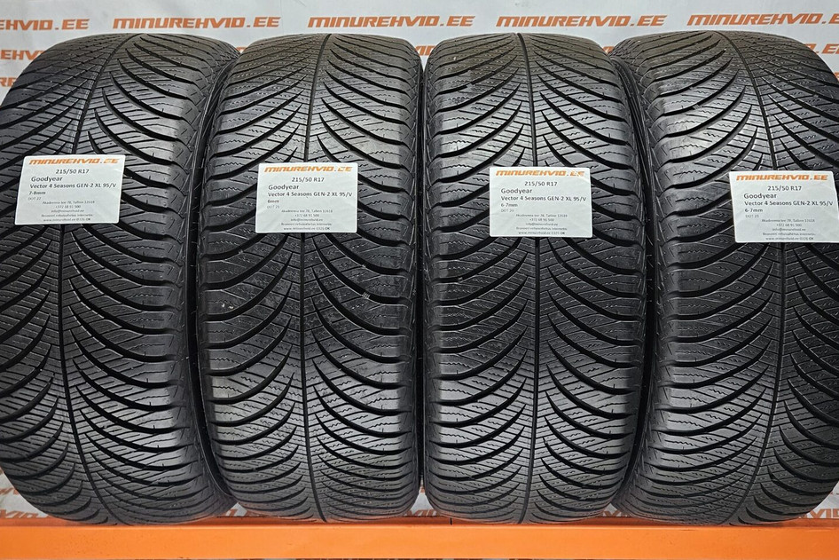 Used studless winter tire 215/50R17 GoodYear Vector 4 Seasons GEN-2 XL 95/V
