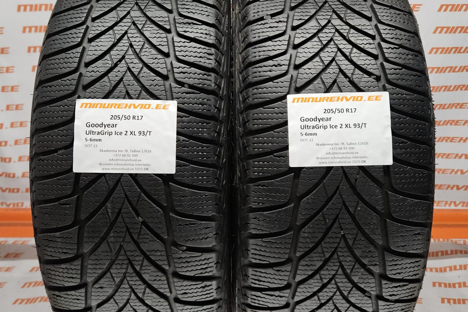 Used studless winter tire 205/50R17 GoodYear UltraGrip Ice 2 XL 93/T