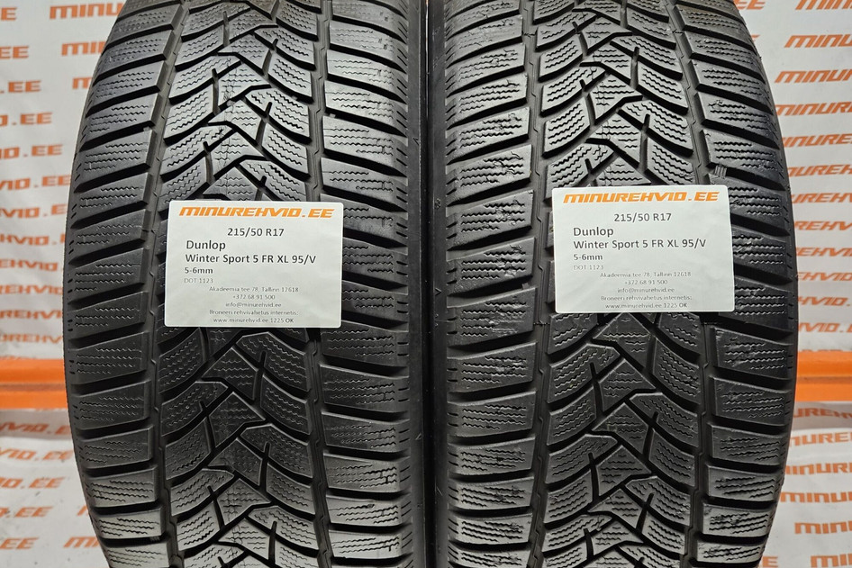Used studless winter tire 215/50R17 Dunlop Winter Sport 5 FR XL 95/V