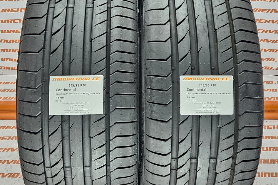 Used summer tire 245/35R20 Continental ContiSportContact 5P FR XL 95/Y like new 1324