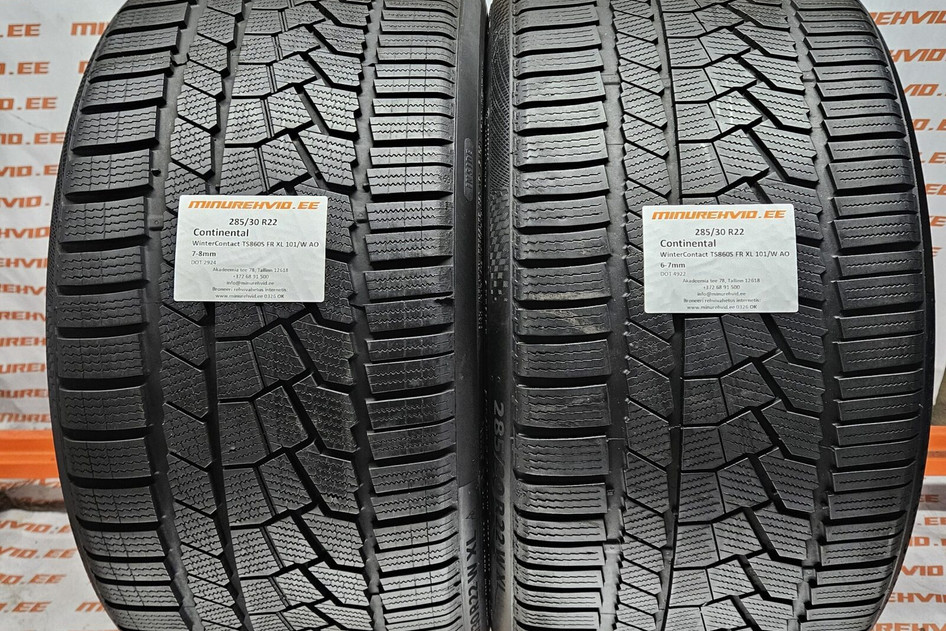 Used studless winter tire 285/30R22 Continental WinterContact TS860S FR XL 101/W AO 4922+2924