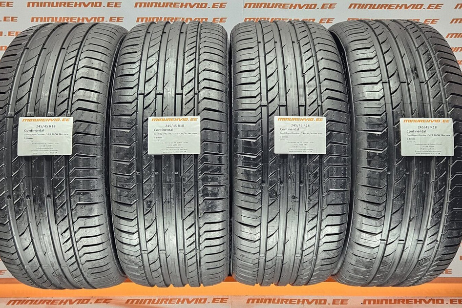Used summer tire 245/45R18 Continental ContiSportContact 5 FR 96/W like new 1725