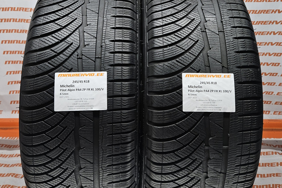 Used studless winter tire 245/45R18 Michelin Pilot Alpin PA4 ZP FR XL 100/V RSC