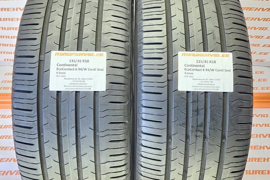 Used summer tire 235/45R18 Continental EcoContact 6 94/W Conti Seal