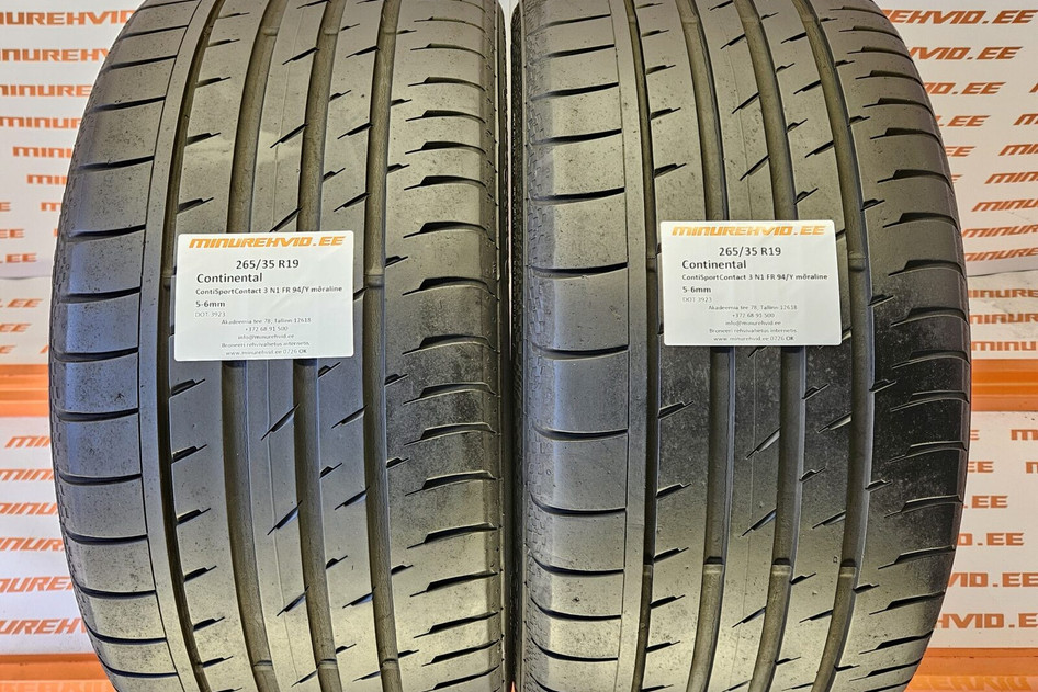 Used summer tire 265/35R19 Continental ContiSportContact 3 N1 FR 94/Y mõraline