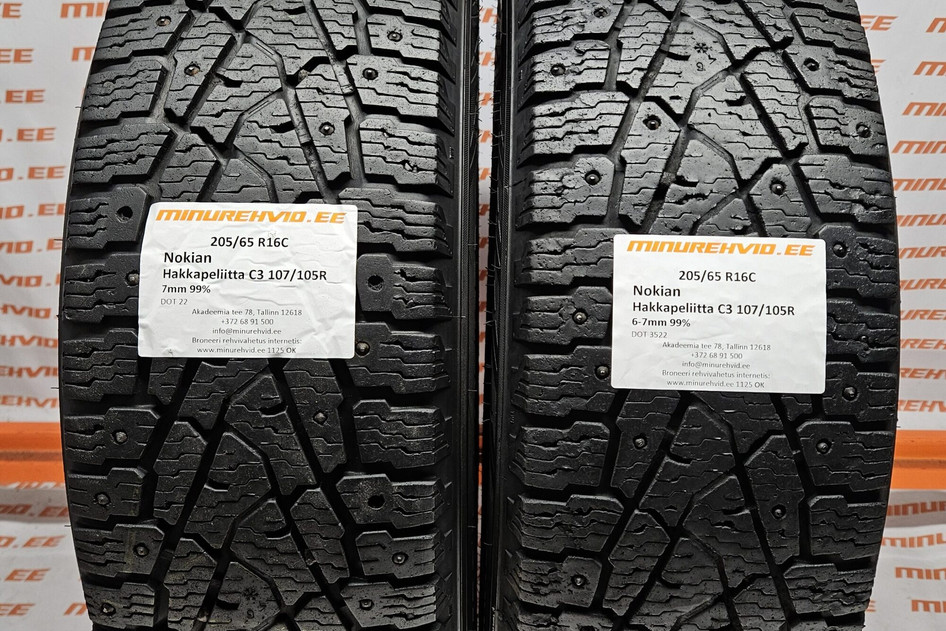 Used studded tire 205/65R16 Nokian Hakkapeliitta C3 107/105R