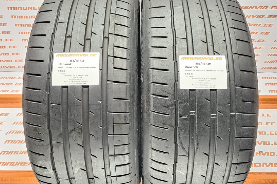 Подержанный летняя шина 255/45R19 Hankook Ventus S1 Evo 3 EV T2 FR XL 104/W Sound Absorber 4224+2822