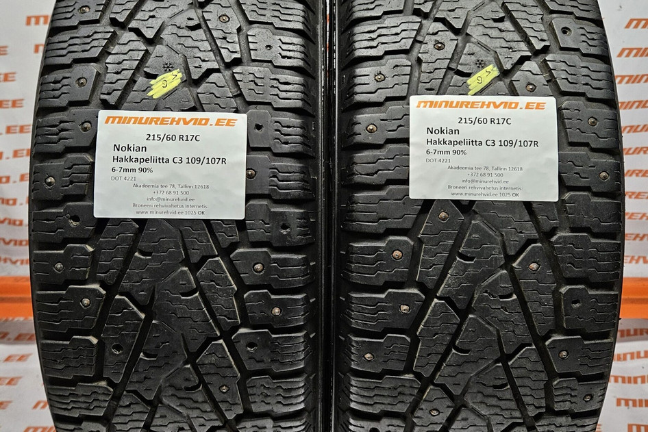 Used studded tire 215/60R17 Nokian Hakkapeliitta C3 109/107R.