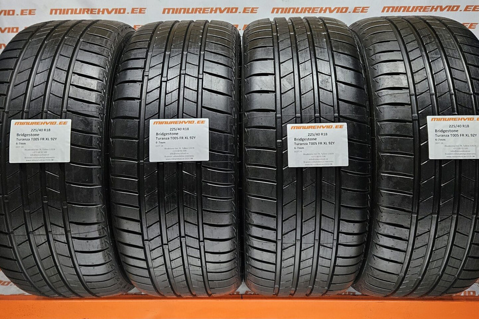 Used summer tire 225/40R18 Bridgestone Turanza T005 FR XL 92/Y like new but REPAIRED