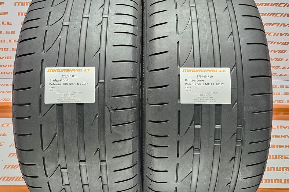 Подержанный летняя шина 275/40R19 Bridgestone Potenza S001 MO FR 101/Y