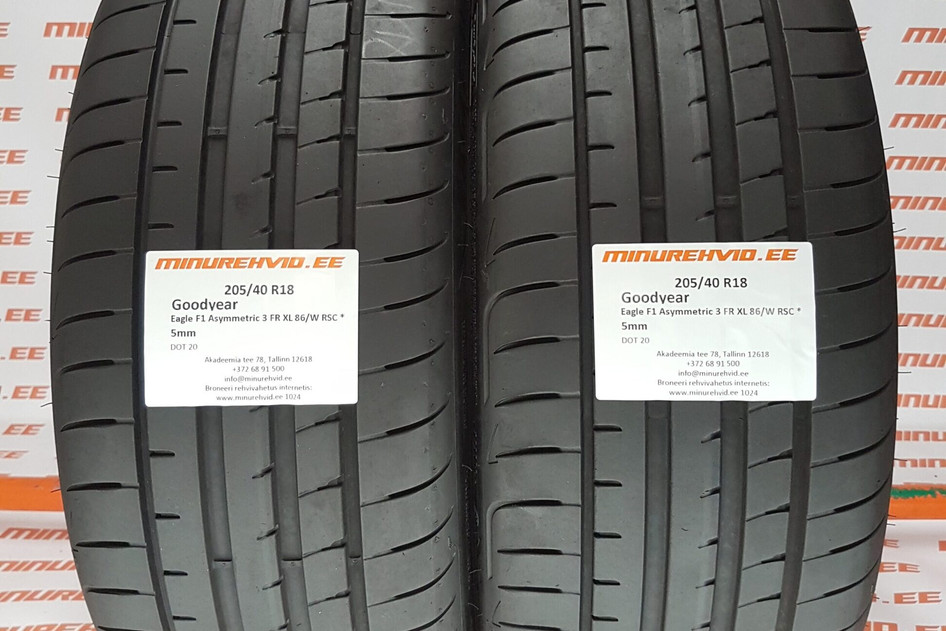 Kasutatud suverehv 205/40R18 GoodYear Eagle F1 Asymmetric 3 FR XL 86/W RSC *