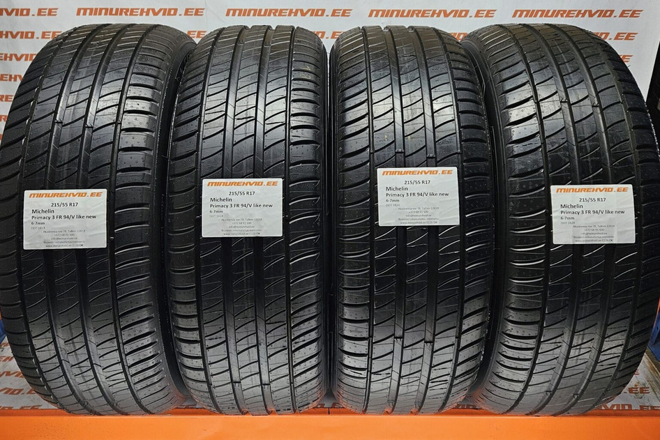 Used summer tire 215/55R17 Michelin Primacy 3 FR 94/V 1824 like new 2
