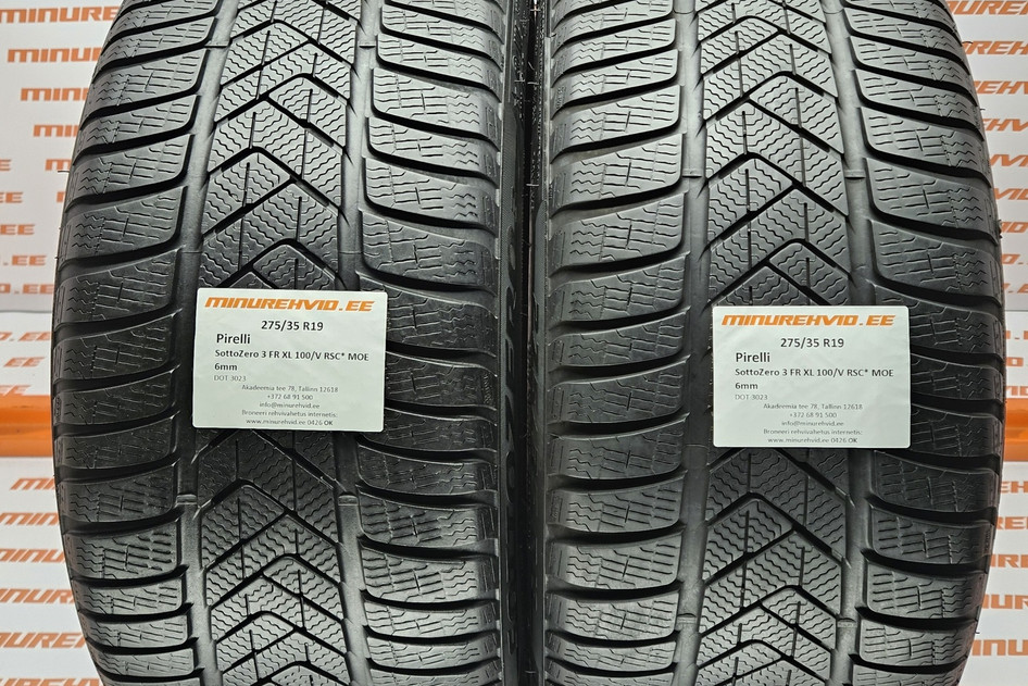Подержанный нешипованная шина 275/35R19 Pirelli SottoZero 3 FR XL 100/V RSC* MOE