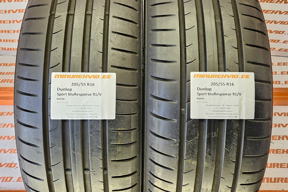Kasutatud suverehv 205/55R16 Dunlop Sport bluResponse 91/V 5024