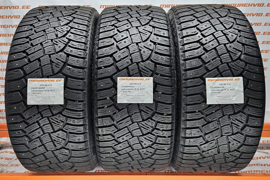 Подержанный шипованная шина 245/40R18 Continental IceContact 2 FR XL 97/T