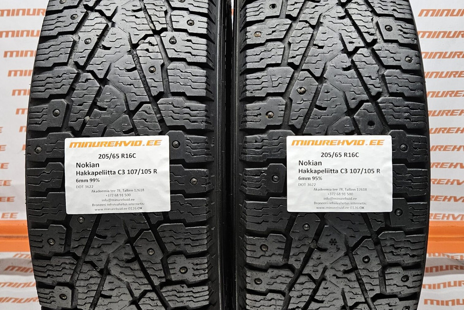 Подержанный шипованная шина 205/65R16 Nokian Hakkapeliitta C3 107/105 R 3622