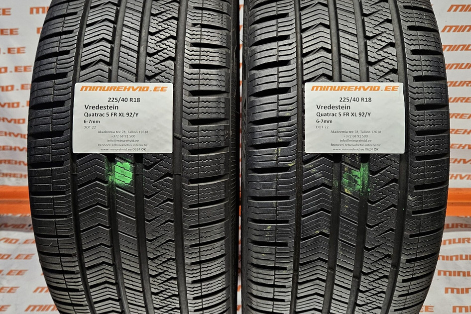 Used studless winter tire 225/40R18 Vredestein Quatrac 5 FR XL 92/Y