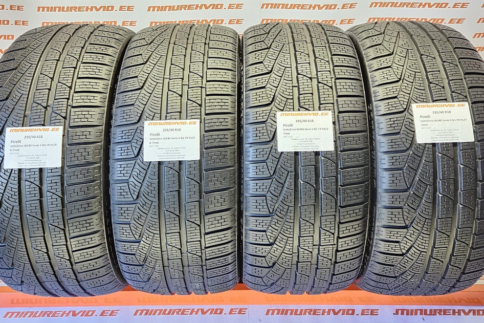 Подержанный нешипованная шина 235/40R18 Pirelli SottoZero W240 Serie II N1 FR 91/V