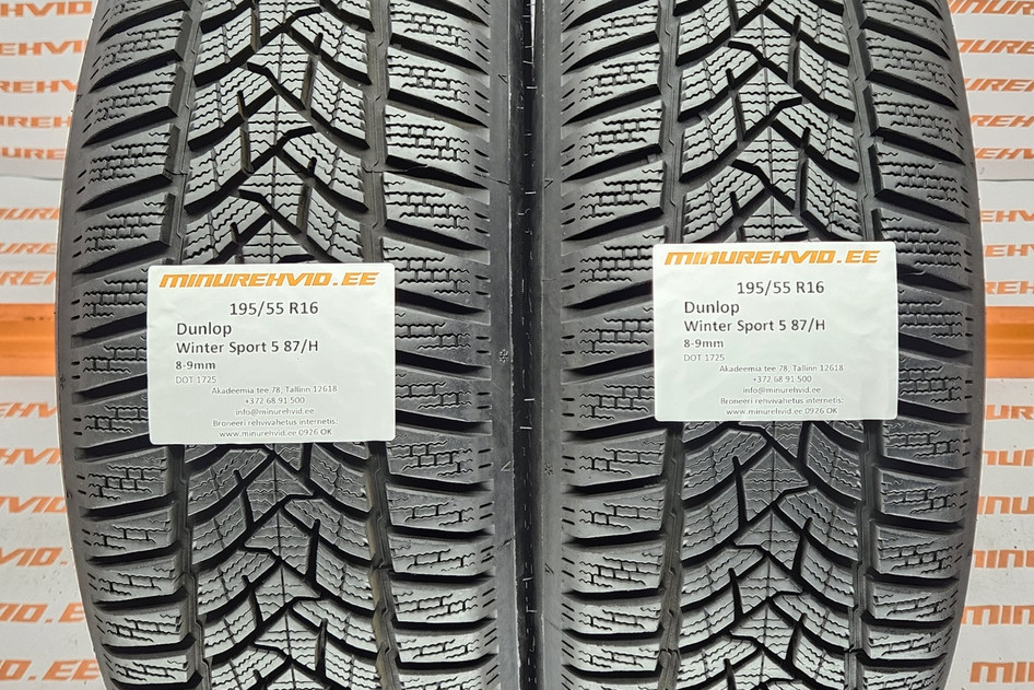 Kasutatud lamellrehv 195/55R16 Dunlop Winter Sport 5 87/H