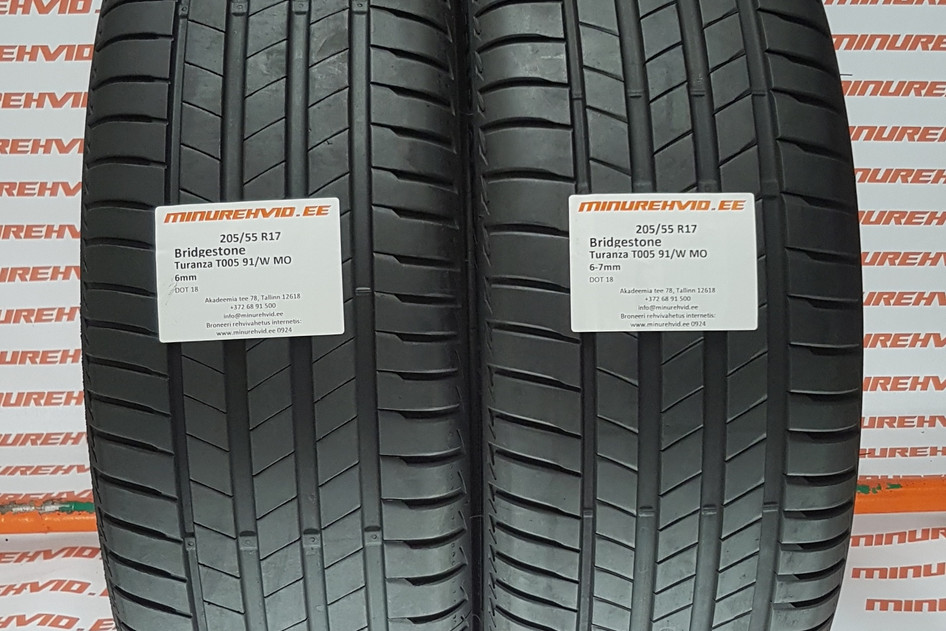 Kasutatud suverehv 205/55R17 Bridgestone Turanza T005 91/W MO