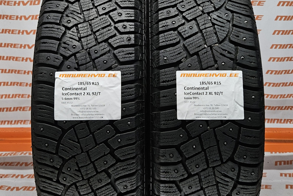 Used studded tire 185/65R15 Continental IceContact 2 XL 92/T