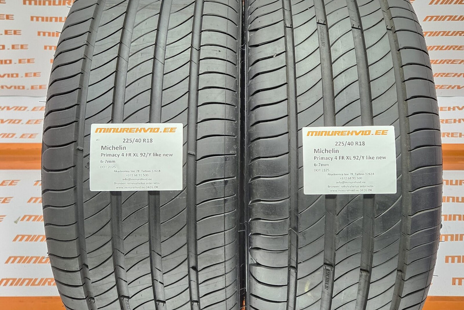 Used summer tire 225/40R18 Michelin Primacy 4 FR XL 92/Y like new 2125