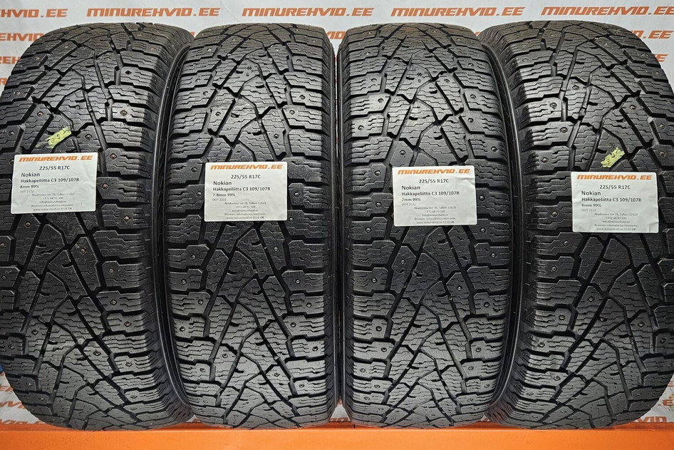 Used studded tire 225/55R17 Nokian Hakkapeliitta C3 109/107R 2122