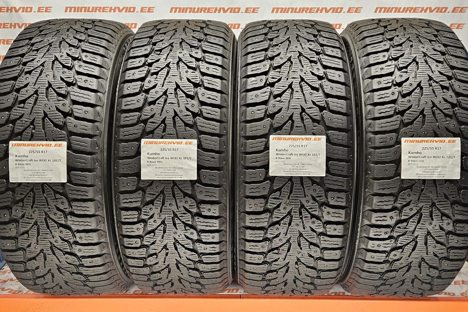 Подержанный шипованная шина 225/55R17 Kumho WinterCraft Ice Wi32 XL 101/T