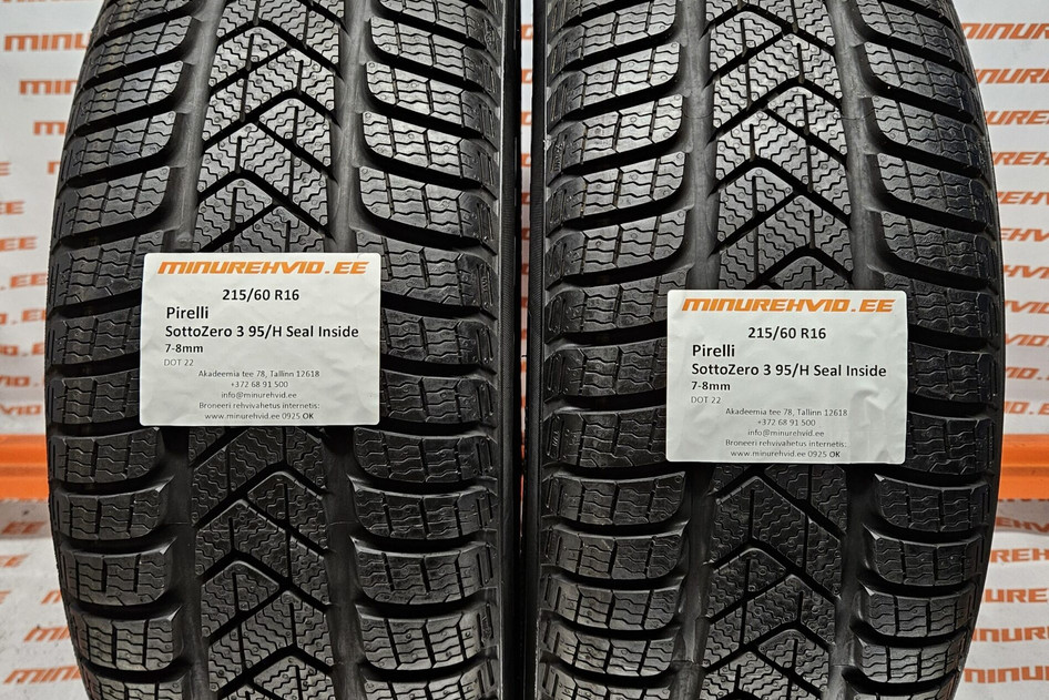 Used studless winter tire 215/60R16 Pirelli SottoZero 3 95/H Seal Inside