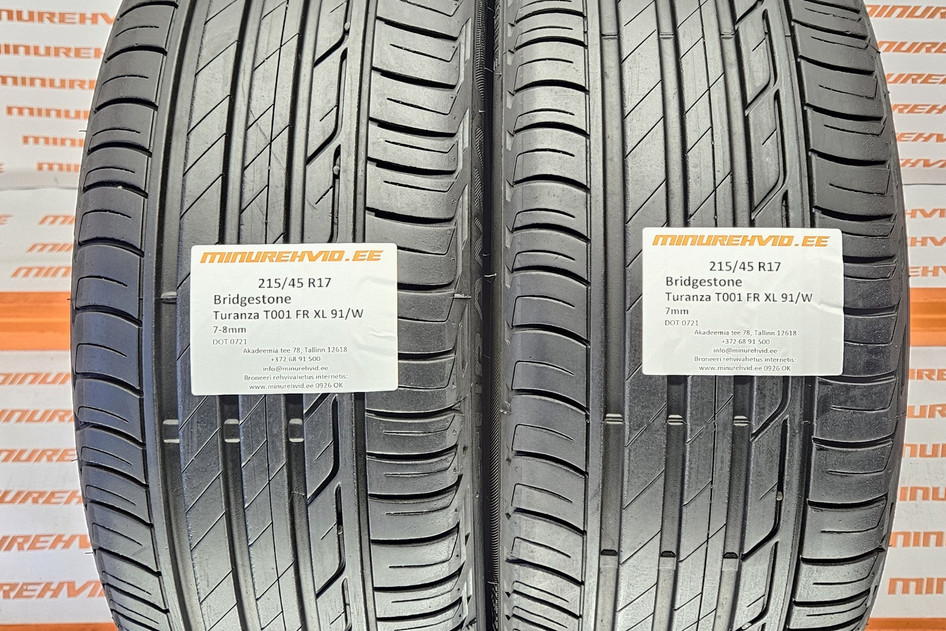 Подержанный летняя шина 215/45R17 Bridgestone Turanza T001 FR XL 91/W