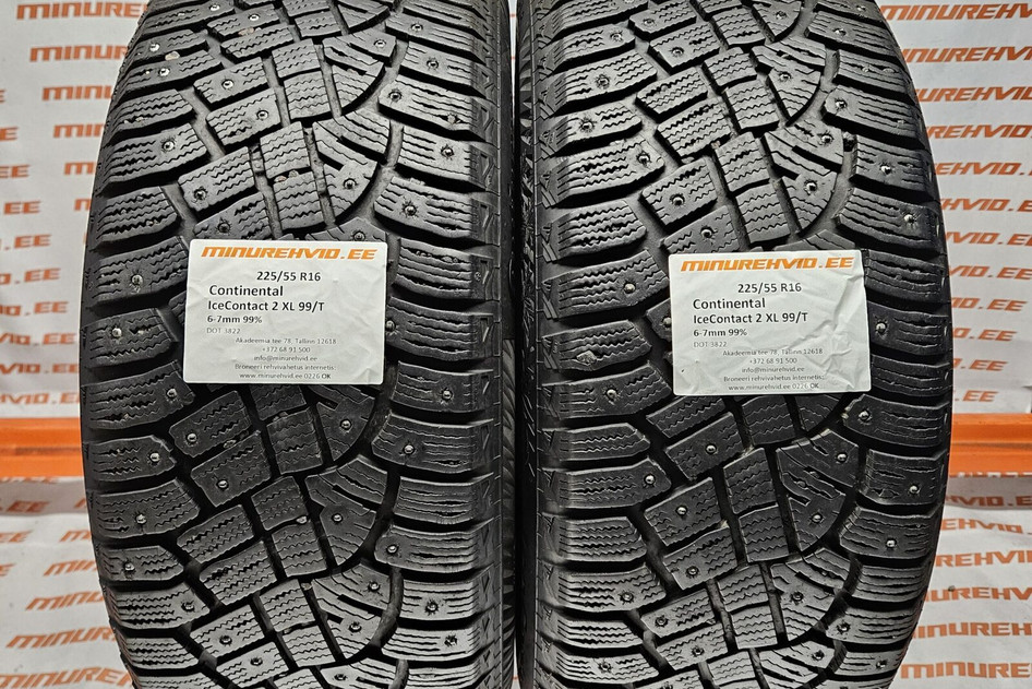 Naudota studded tire 225/55R16 Continental IceContact 2 XL 99/T