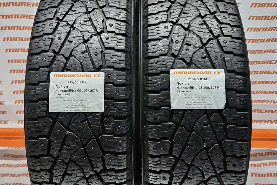 Used studded tire 215/65R16 Nokian Hakkapeliitta C3 109/107 R 0420