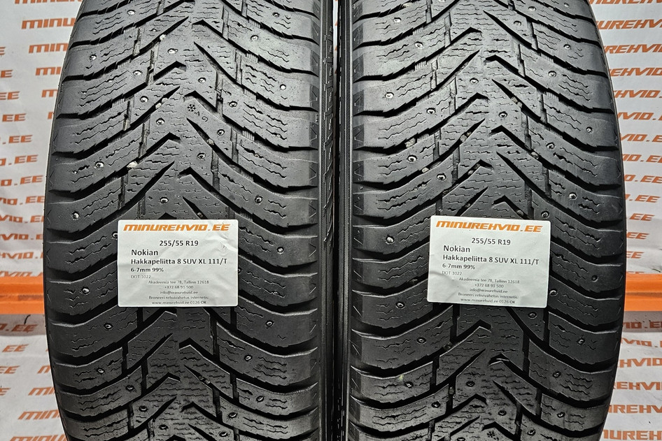 Подержанный шипованная шина 255/55R19 Nokian Hakkapeliitta 8 SUV XL 111/T