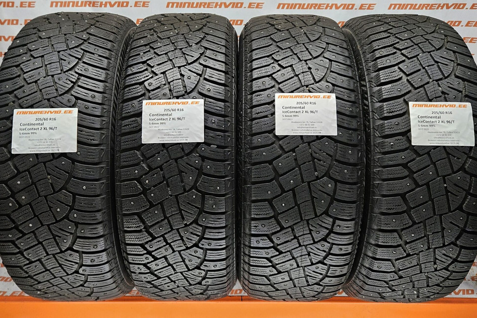 Used studded tire 205/60R16 Continental IceContact 2 XL 96/T 0922