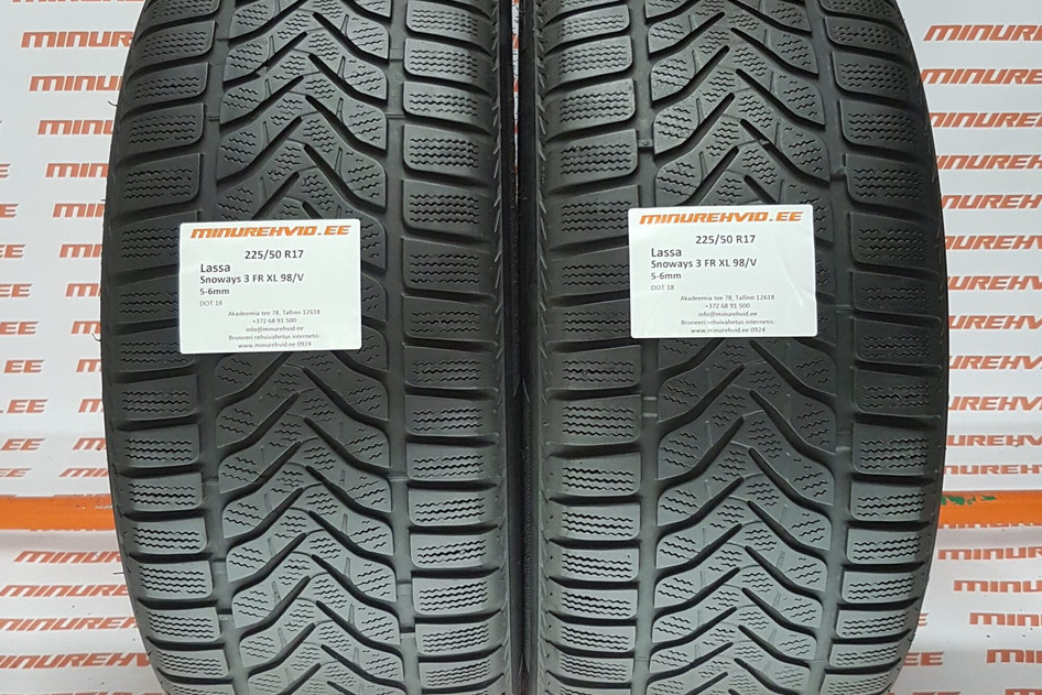Used studless winter tire 225/50R17 Lassa Snoways 3 FR XL 98/V