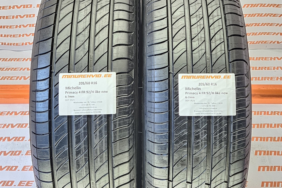 Kasutatud suverehv 205/60R16 Michelin Primacy 4 FR 92/H like new 3521