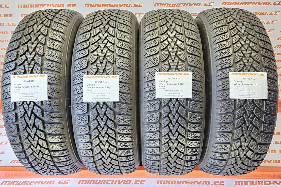 Kasutatud lamellrehv 195/65R15 Dunlop Winter Response 2 91/T 2x4923 2x2824