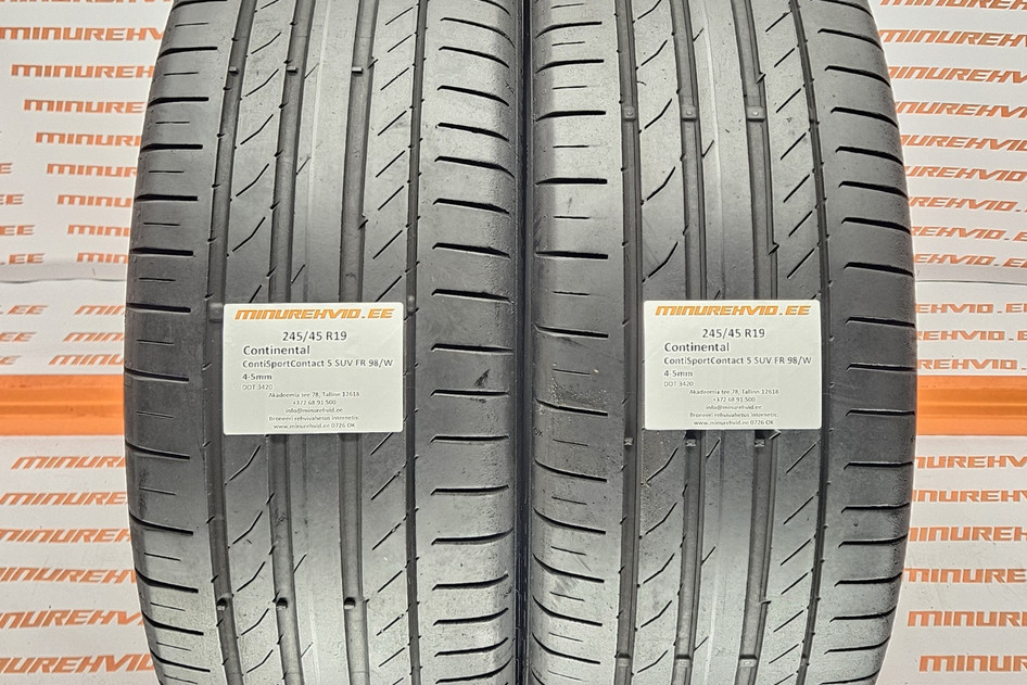Used summer tire 245/45R19 Continental ContiSportContact 5 SUV FR 98/W