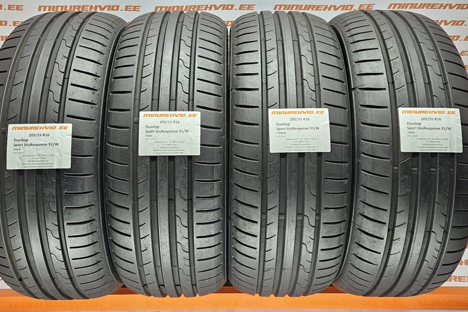 Used summer tire 205/55R16 Dunlop Sport bluResponse 91/W
