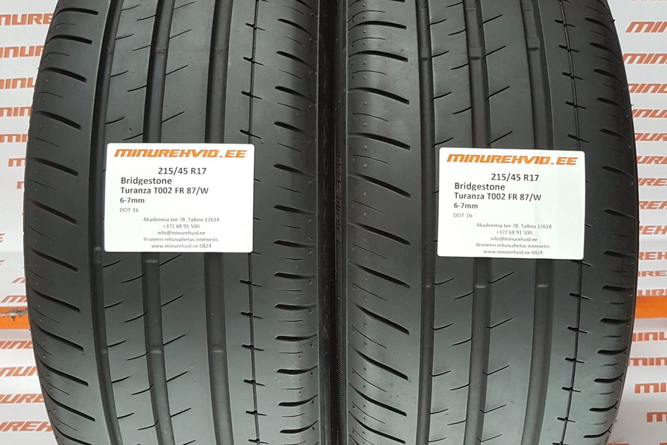 Kasutatud suverehv 215/45R17 Bridgestone Turanza T002 FR 87/W