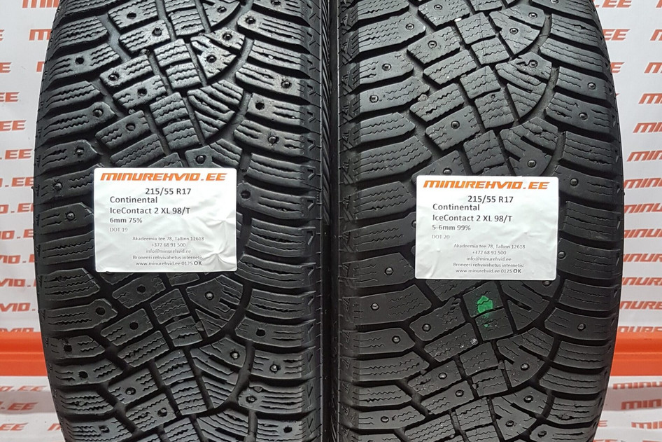 Used studded tire 215/55R17 Continental IceContact 2 XL 98/T