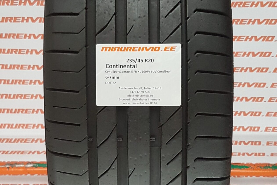 Kasutatud suverehv 235/45R20 Continental ContiSportContact 5 SUV FR XL 100/V ContiSeal