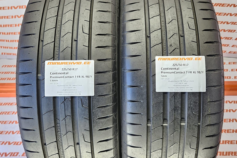 Used summer tire 225/50R17 Continental PremiumContact 7 FR XL 98/Y