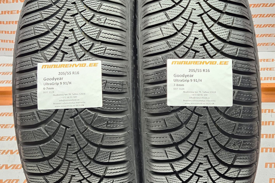 Kasutatud lamellrehv 205/55R16 GoodYear UltraGrip 9 91/H