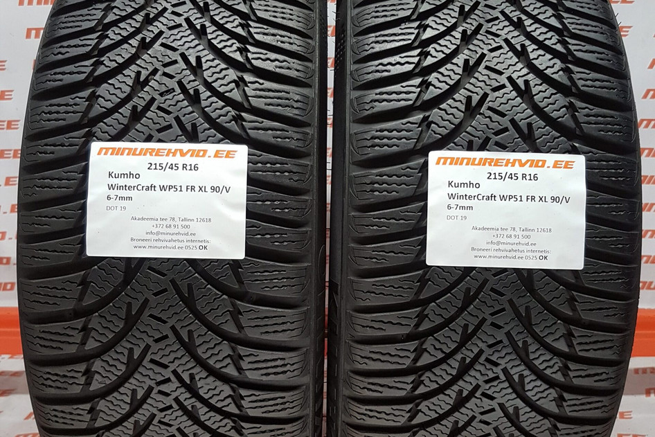 Used studless winter tire 215/45R16 Kumho WinterCraft WP51 FR XL 90/V