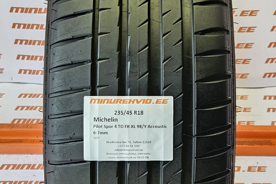 Kasutatud suverehv 235/45R18 Michelin Pilot Sport 4 TO FR XL 98/Y Accoustic