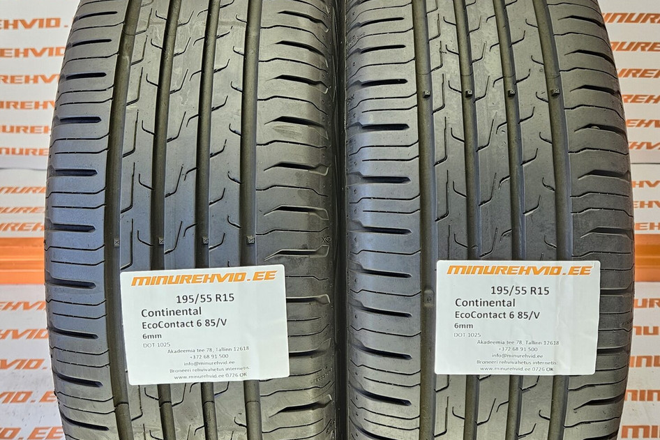 Used summer tire 195/55R15 Continental EcoContact 6 85/V