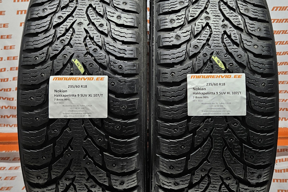 Used studded tire 235/60R18 Nokian Hakkapeliitta 9 SUV XL 107/T