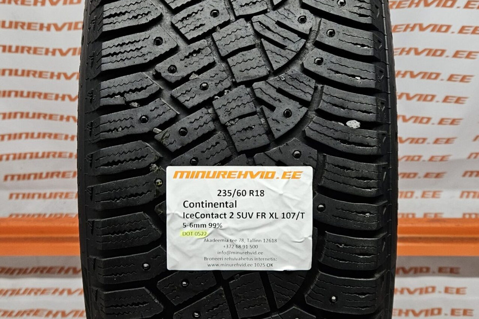 Used studded tire 235/60R18 Continental IceContact 2 SUV FR XL 107/T 0522