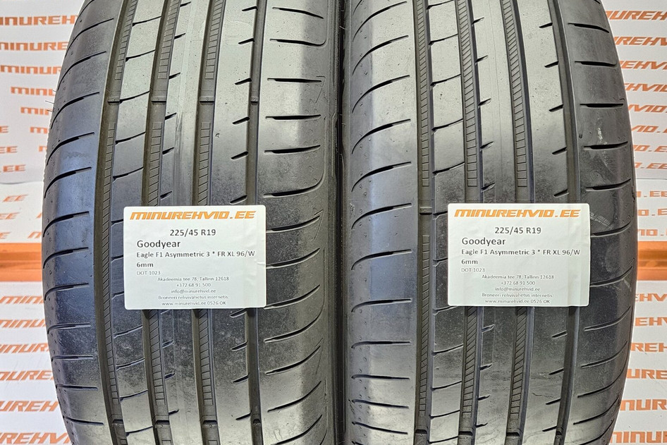 Подержанный летняя шина 225/45R19 GoodYear Eagle F1 Asymmetric 3 * FR XL 96/W